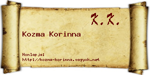 Kozma Korinna névjegykártya