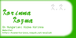 korinna kozma business card